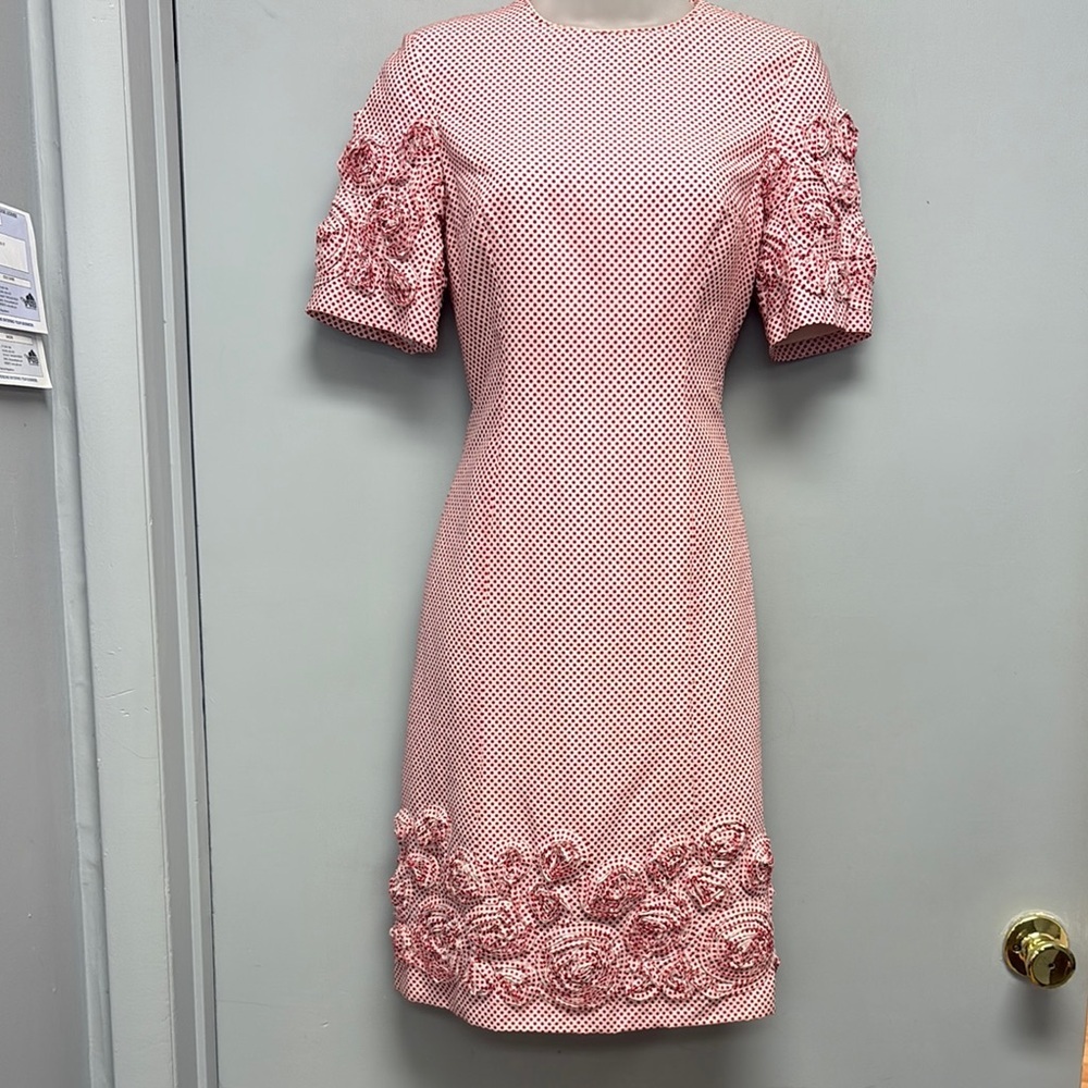 Christian Alta Moda NY Knee Length Rosette Trimmed Dress Size Medium